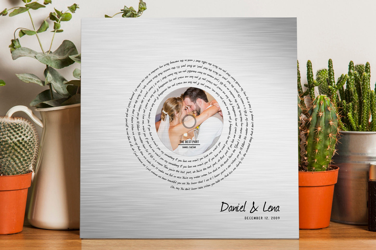 1st Dance on Tin, Song with Photo, Tin Anniversary Gift , Wedding Song Print, on Metal, On Metal, 10th Anniversary Gift, Tin Gift for Her