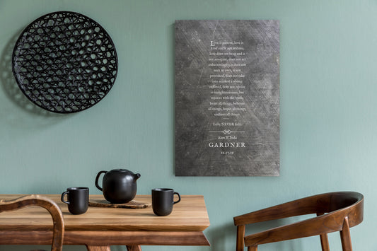 Love is Patient Love is Kind, 1 Cor 13 Sign on Tin