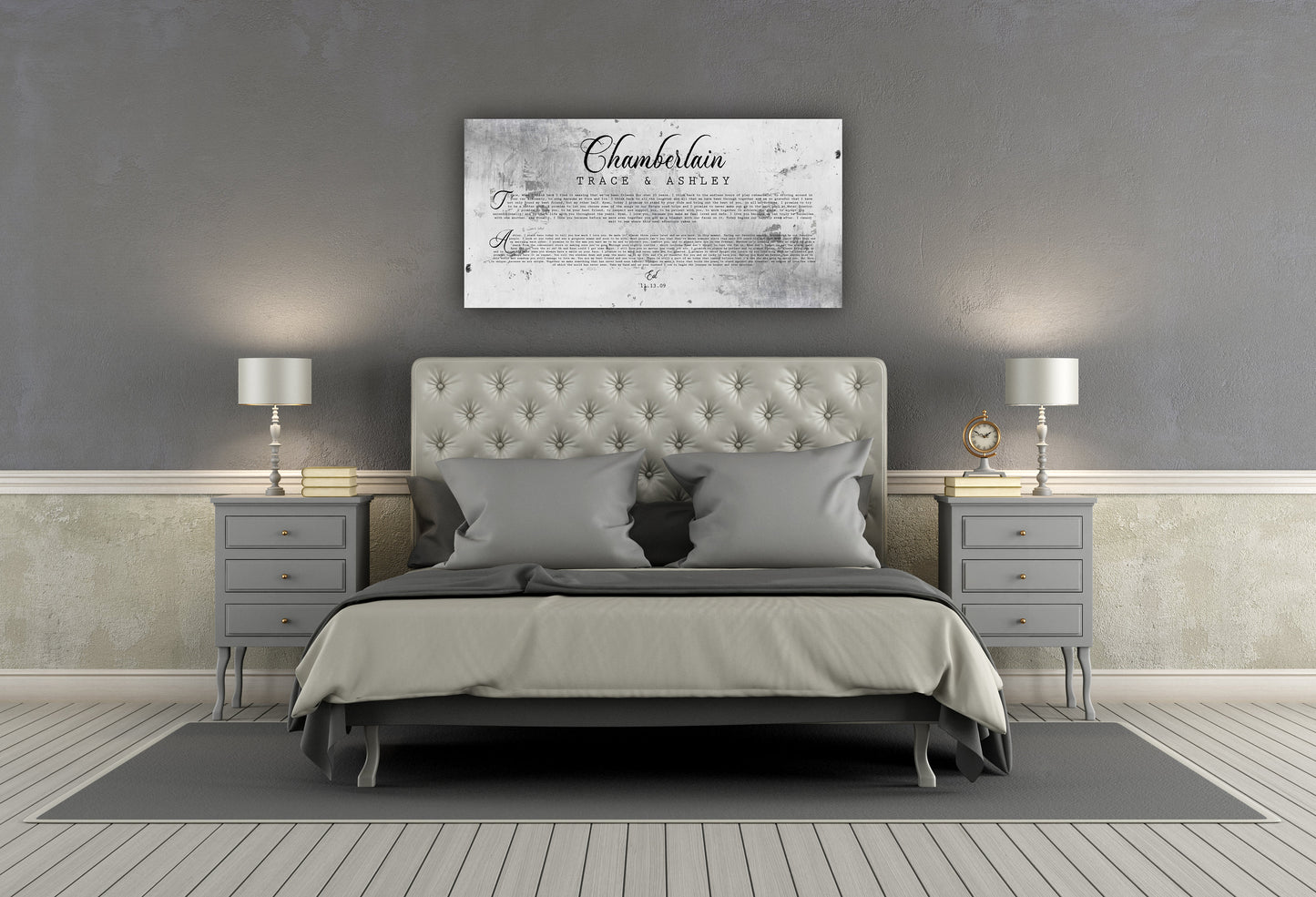 Personalized Distressed Tin Wedding Vow Sign