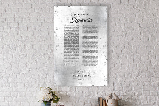 Wedding Vow Memento Gift on Tin