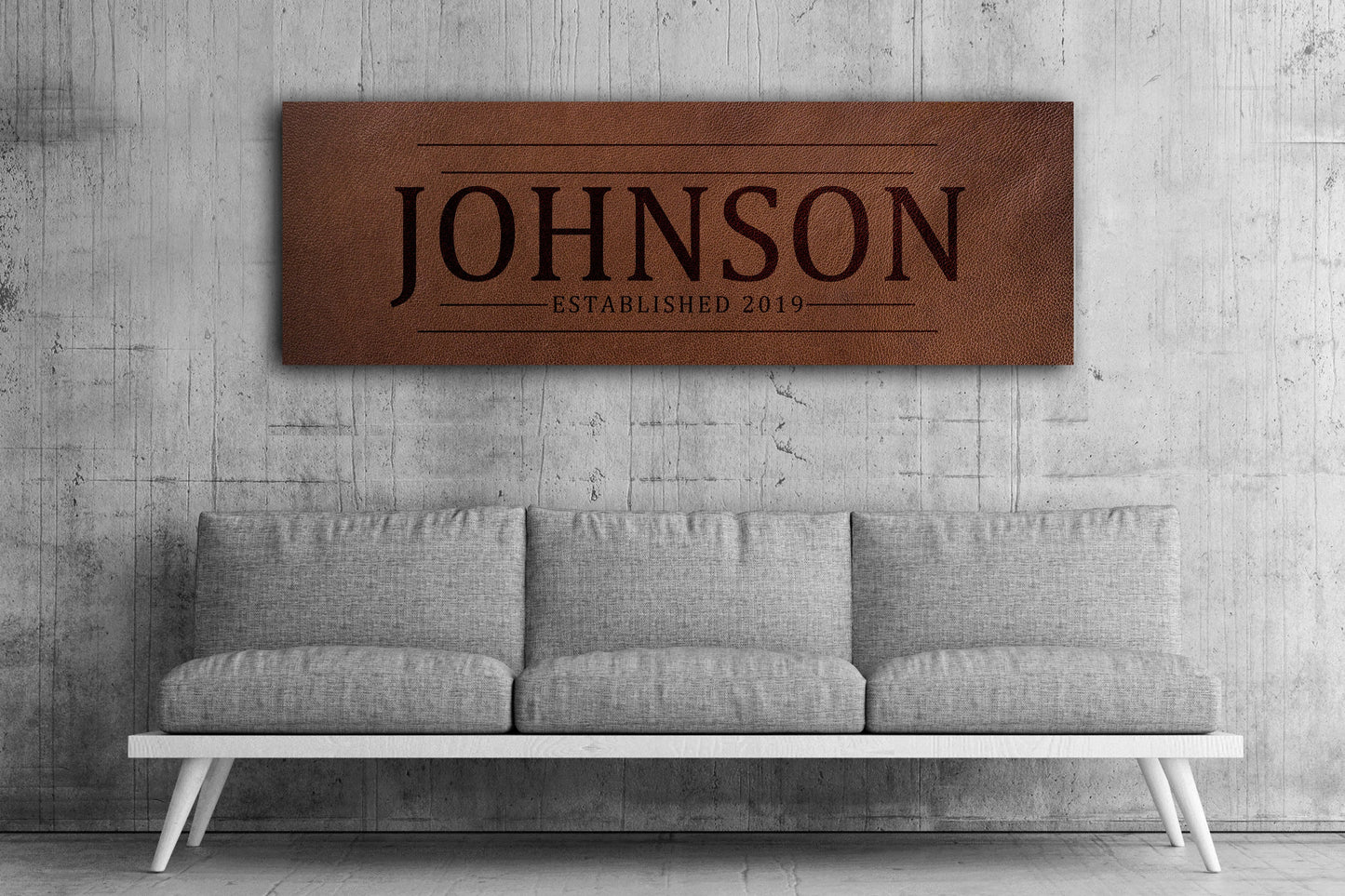 Custom Faux Leather Name Sign