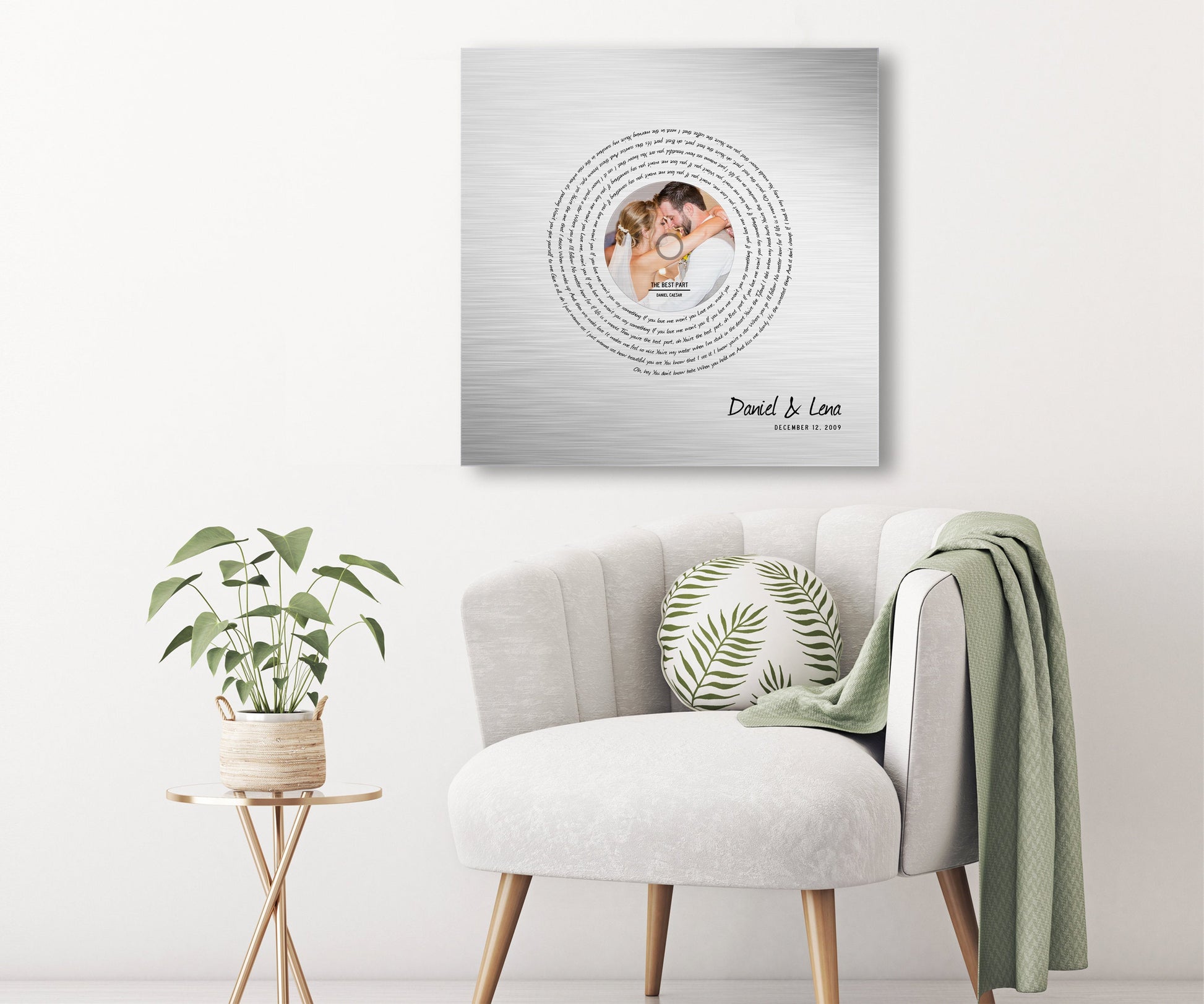 1st Dance on Tin, Song with Photo, Tin Anniversary Gift , Wedding Song Print, on Metal, On Metal, 10th Anniversary Gift, Tin Gift for Her