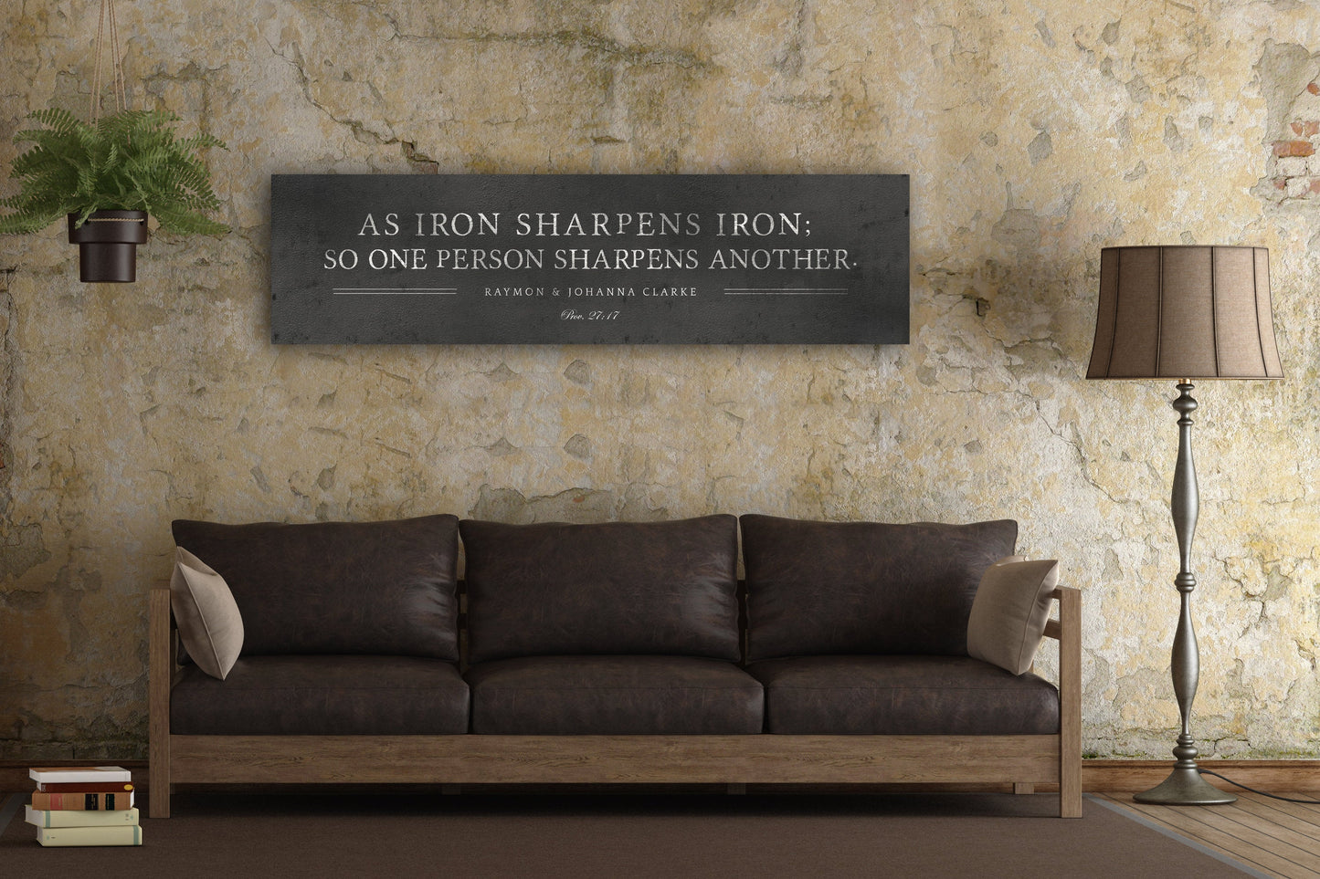 Iron Anniversary Gift, Iron Sharpens Iron Sign, 6 Year Anniversary gift for him, Religious Wedding gift, 6th Anniversary Gift, Metal Sign