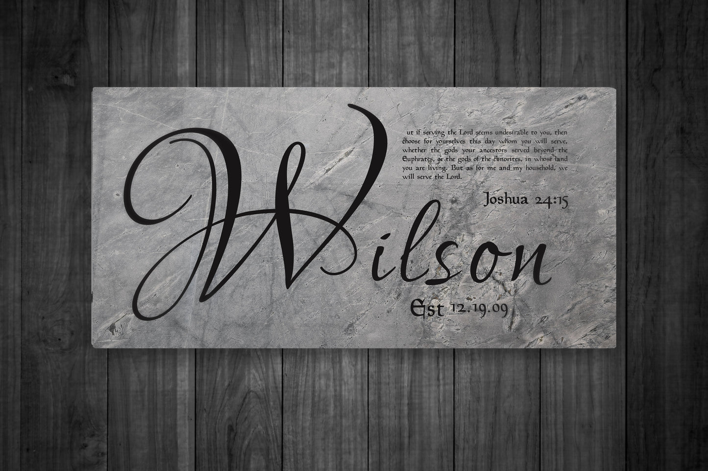 Personalized Family Name Sign Feat. Joshua 24:15