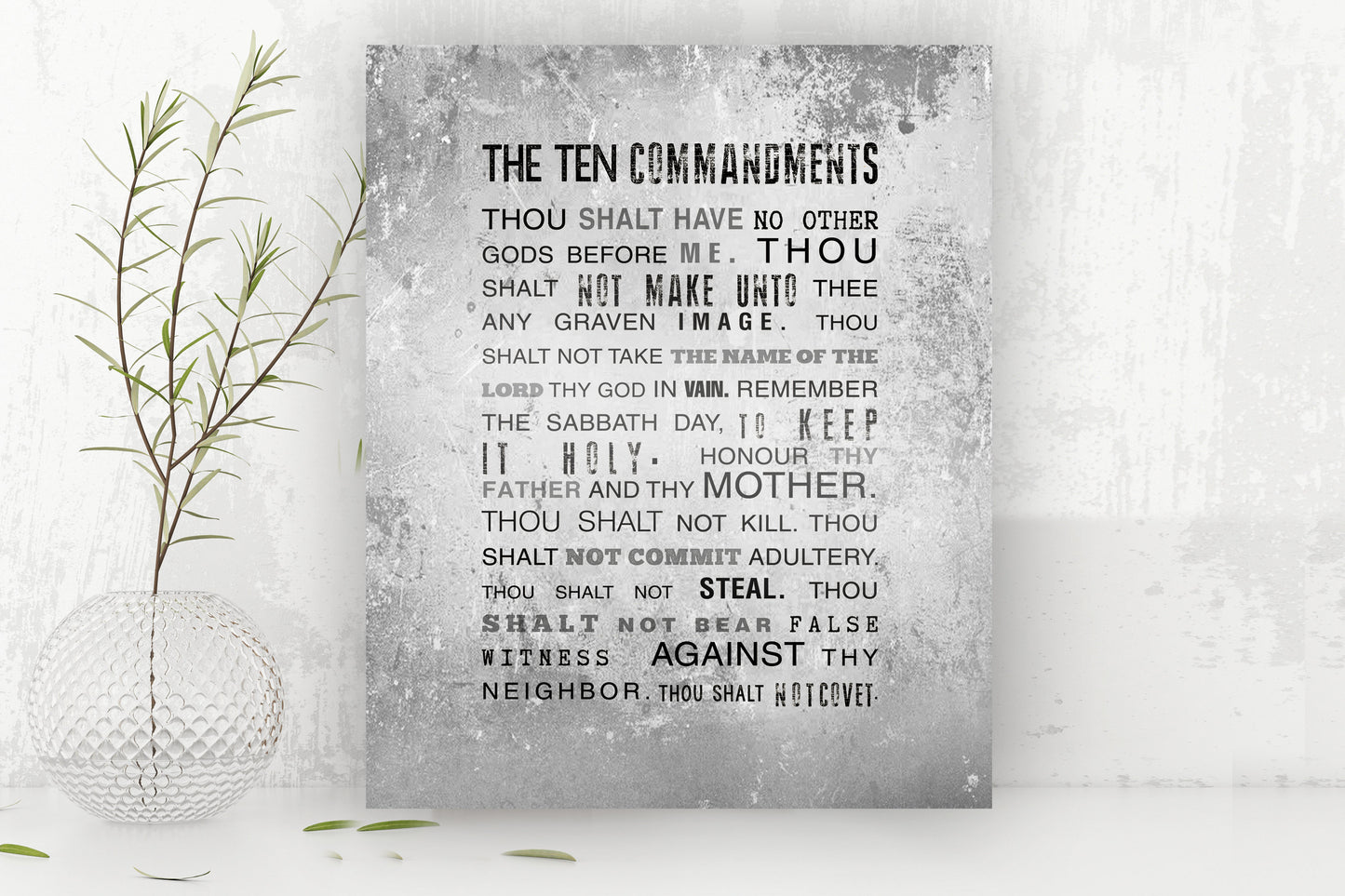 10 Commandments Sign on Tin