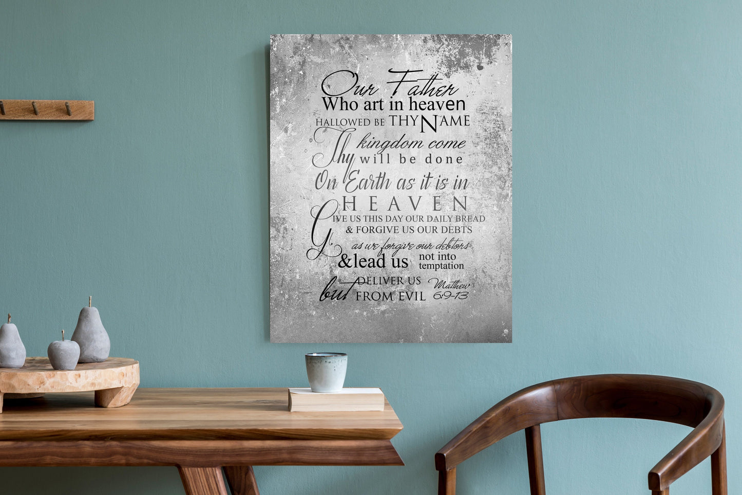 The Lords Prayer Distressed Scripture Sign