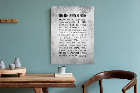 10 Commandments Sign on Tin