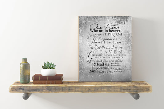 The Lords Prayer Distressed Scripture Sign