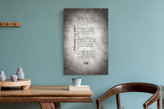 Grunge Metal Song Lyric Sign on Tin