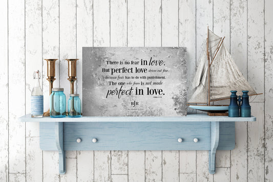 Monogrammed 1 John 4:18 Sign Custom Wedding Plaque