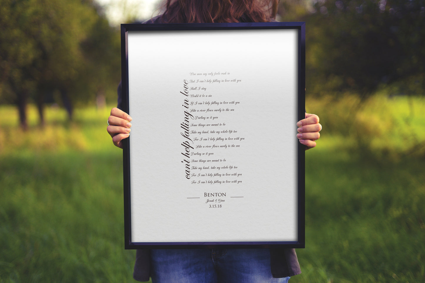 Framed Cotton Gift, Our Wedding Song
