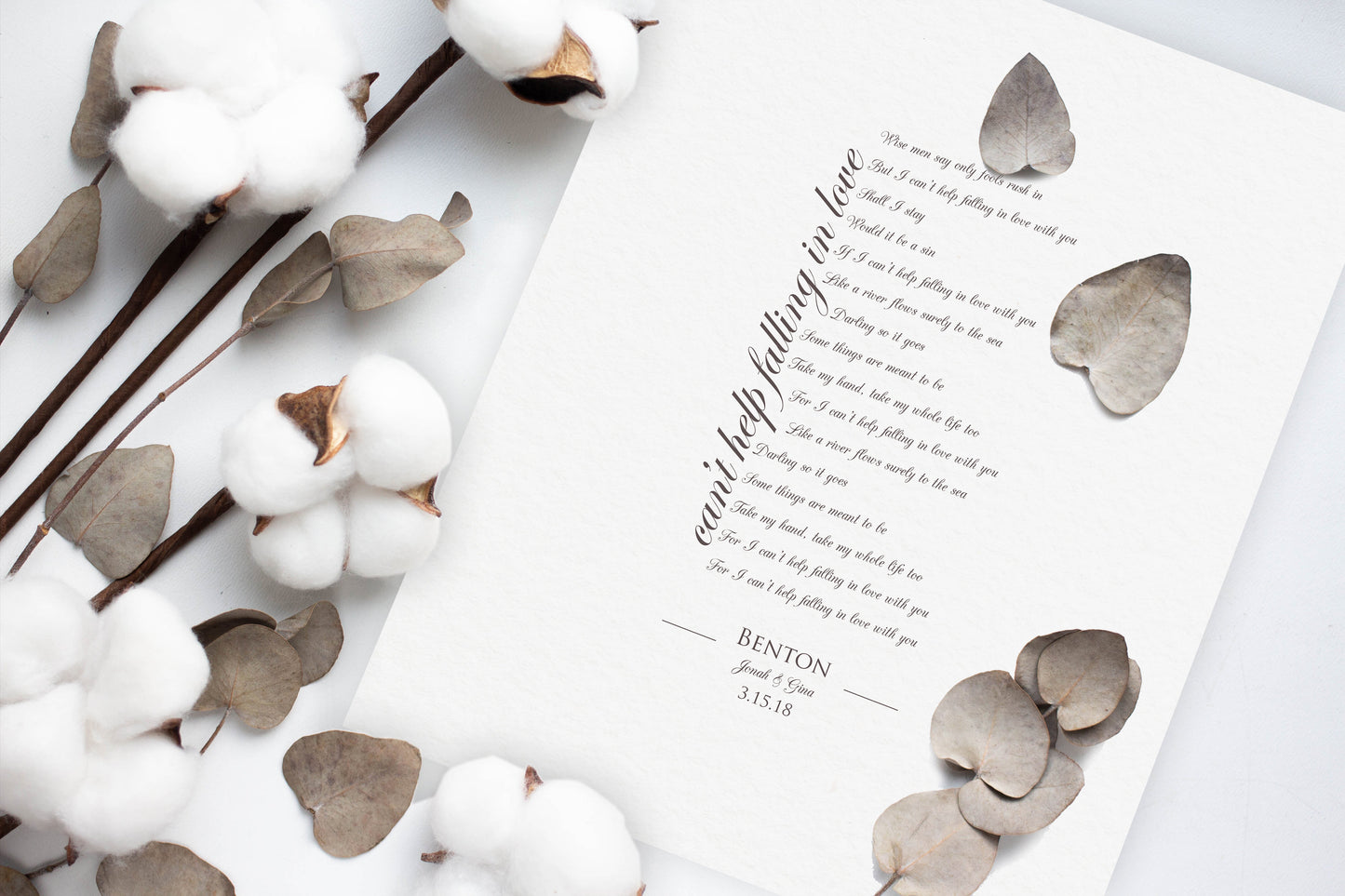 Framed Cotton Gift, Our Wedding Song