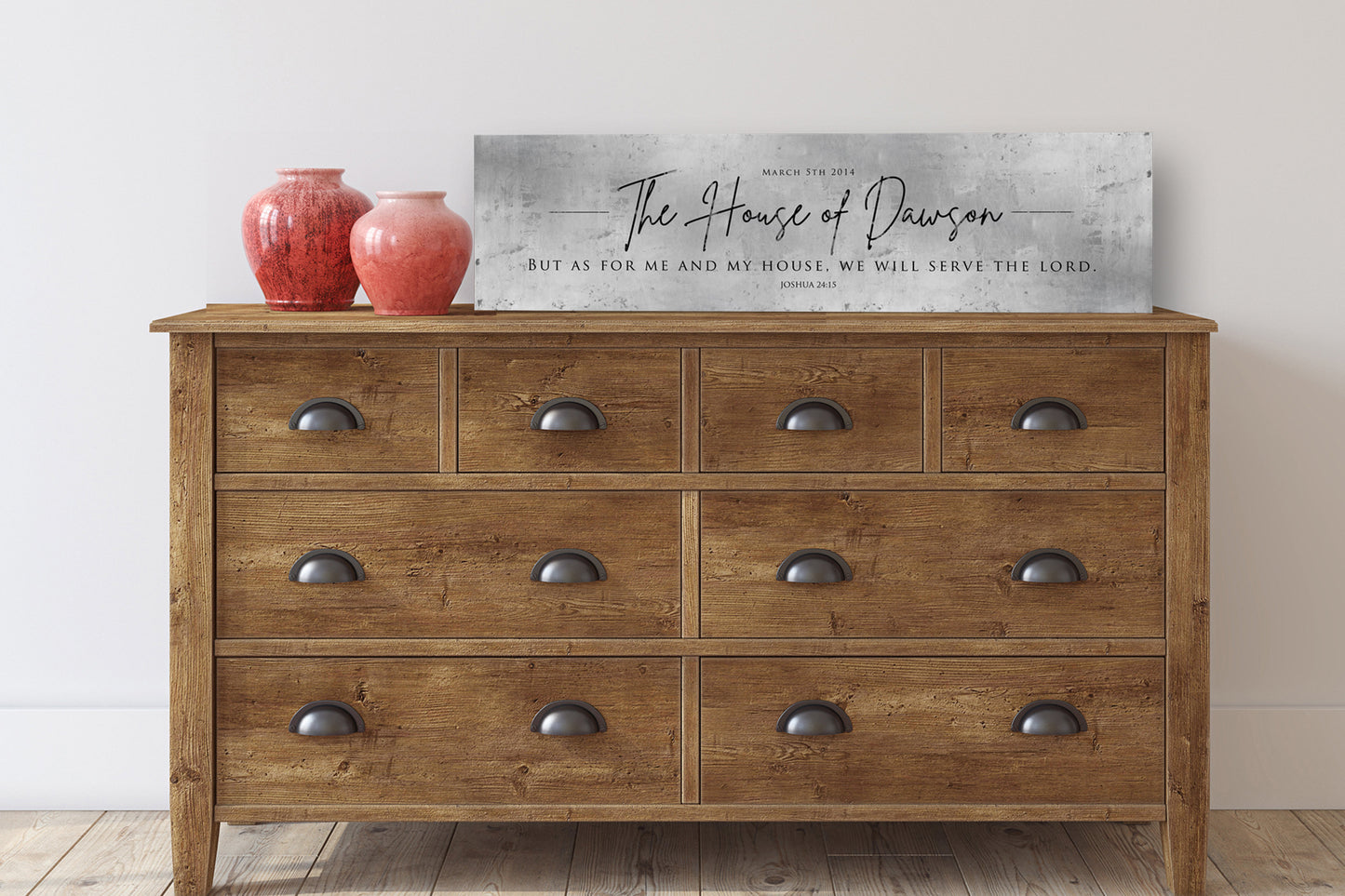 Joshua 24:15 Personalized Christian Family Name Sign