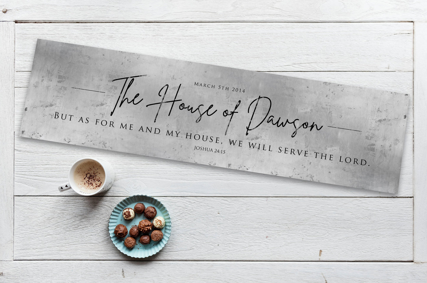 Joshua 24:15 Personalized Christian Family Name Sign