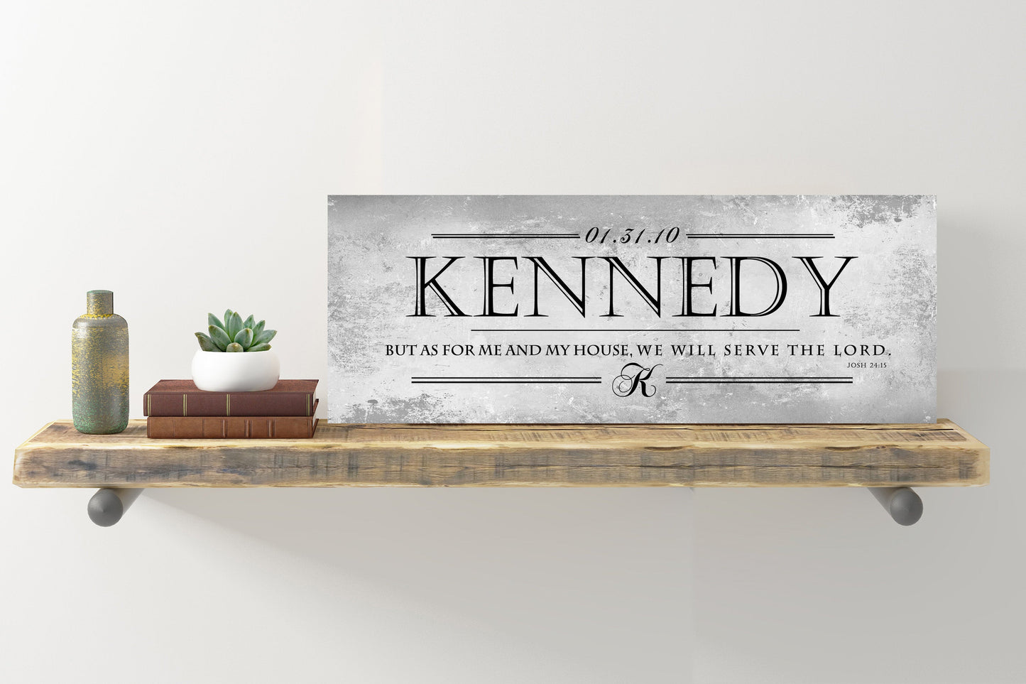 Joshua 24:15 Inspired, Monogrammed Family Name Sign