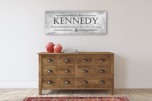 Joshua 24:15 Inspired, Monogrammed Family Name Sign