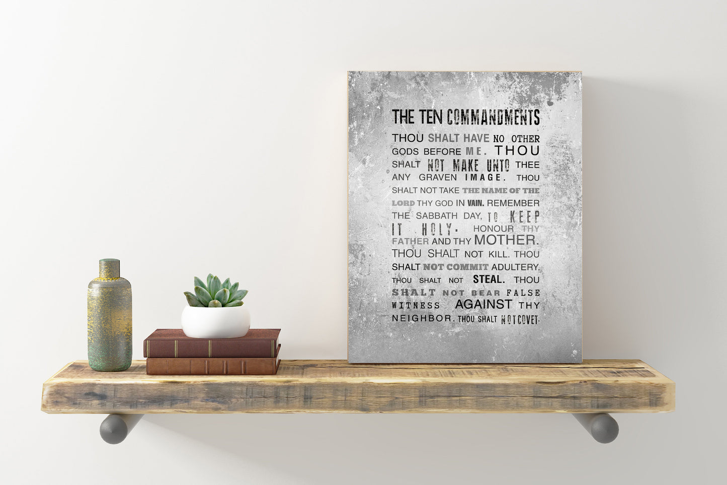10 Commandments Sign on Tin