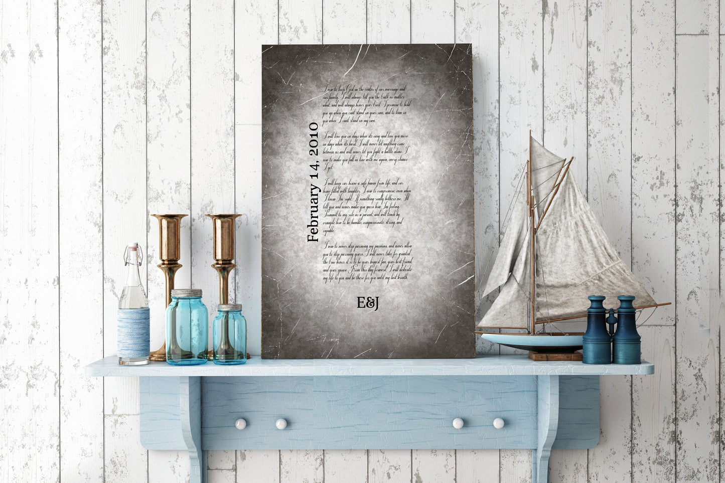 Grunge Metal Song Lyric Sign on Tin