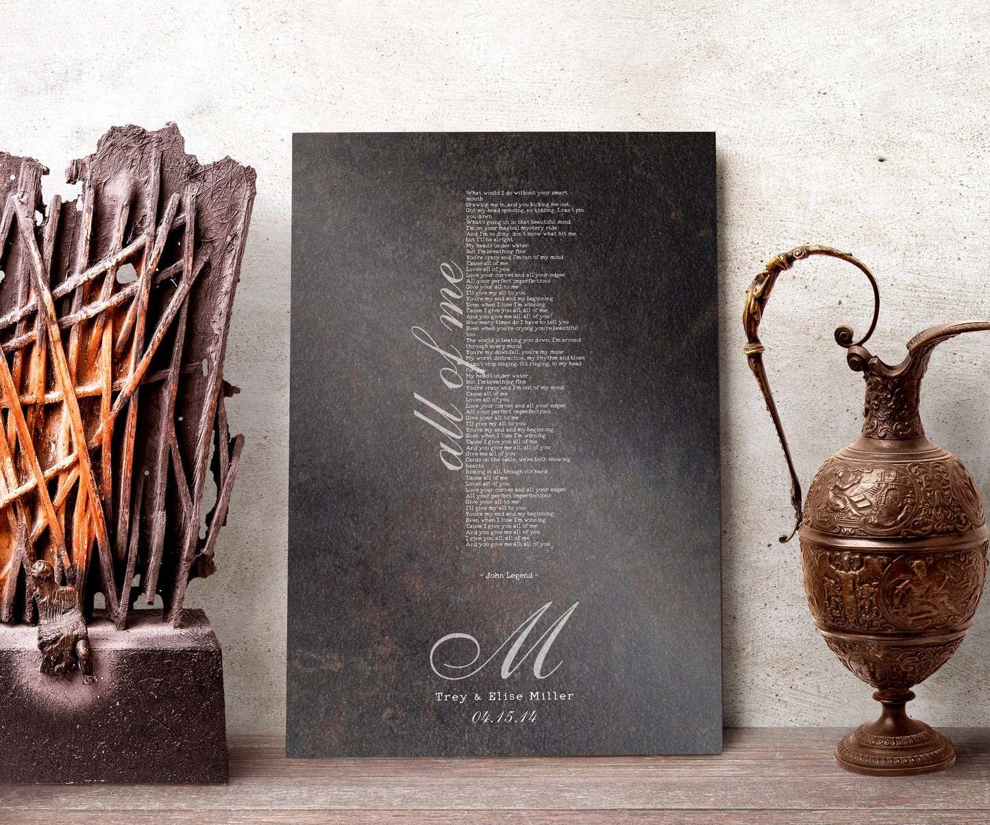 Iron Anniversary Gift, 6th Anniversary Gift, Monogram Anniversary Gift, Iron Gift, Anniversary Iron Gift, Our Song, 6 Year Anniversary Gift