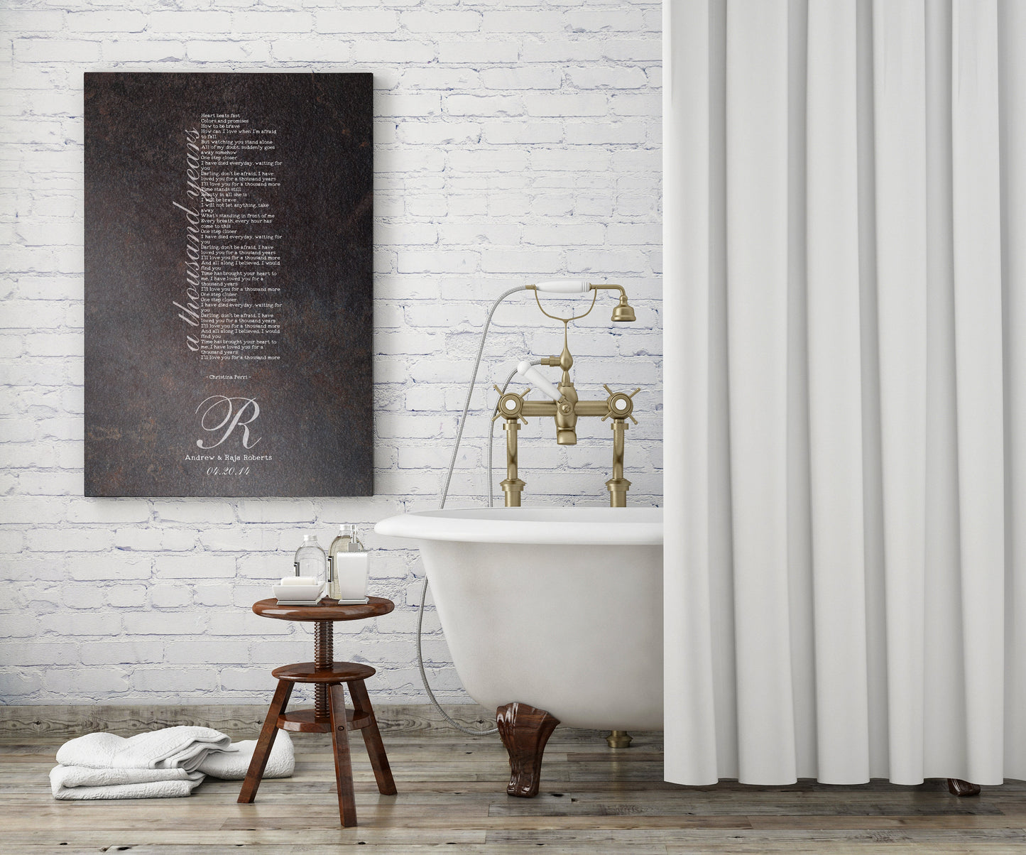 Monogrammed Wedding Song Lyric Sign