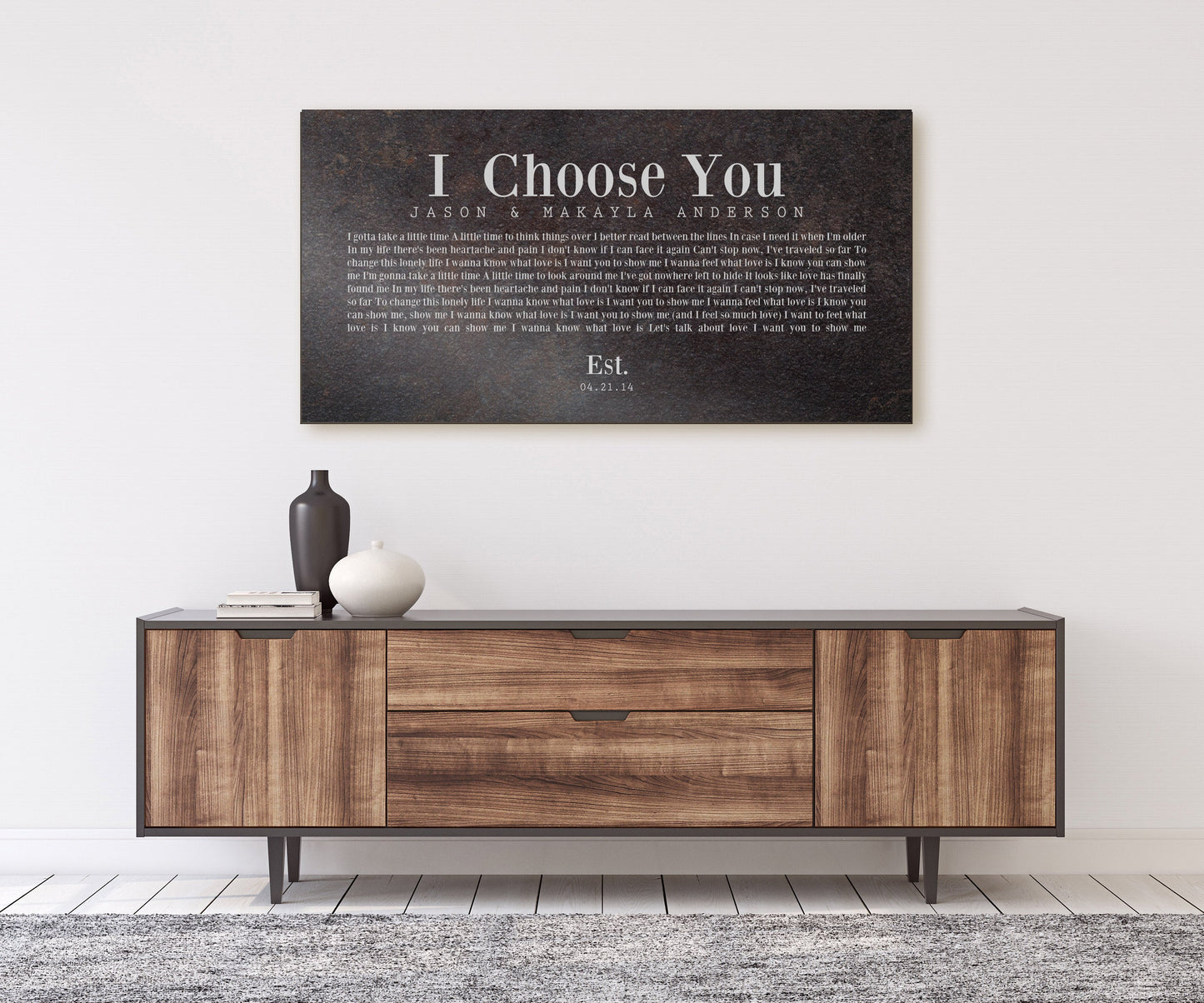 6th Anniversary Iron Song Lyric Sign