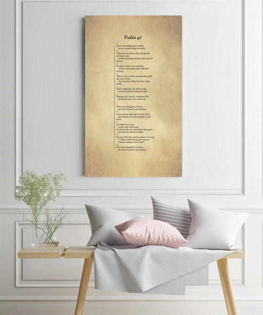 Psalm 46 on Canvas, Christian Wall Art, Inspirational Decor, Scripture Decor, Encouragement Gift, Gift for Mom, Sympathy Gift, Uplifting