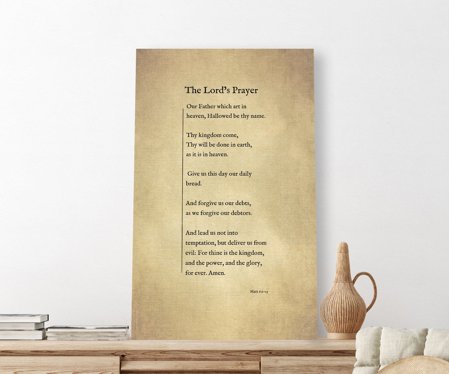 The Lord's Prayer on Canvas, Christian Wall Art, Inspirational Decor, Encouraging Gift, Gift for Mom, Sympathy Gift for, Uplifting Gift for