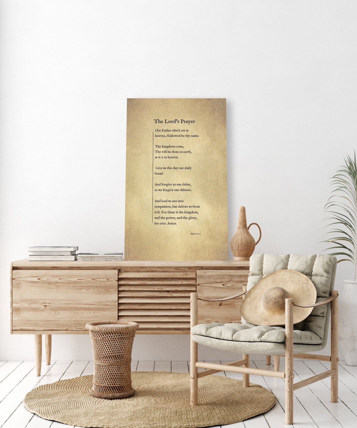 The Lord's Prayer on Canvas, Christian Wall Art, Inspirational Decor, Encouraging Gift, Gift for Mom, Sympathy Gift for, Uplifting Gift for