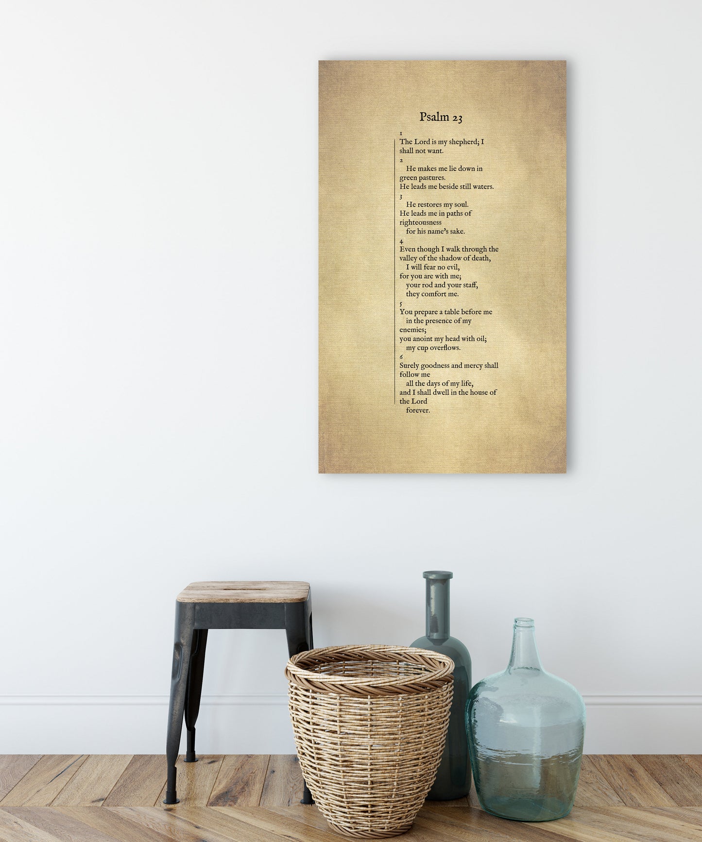 Psalm 23 Antiqued Canvas Wall Art