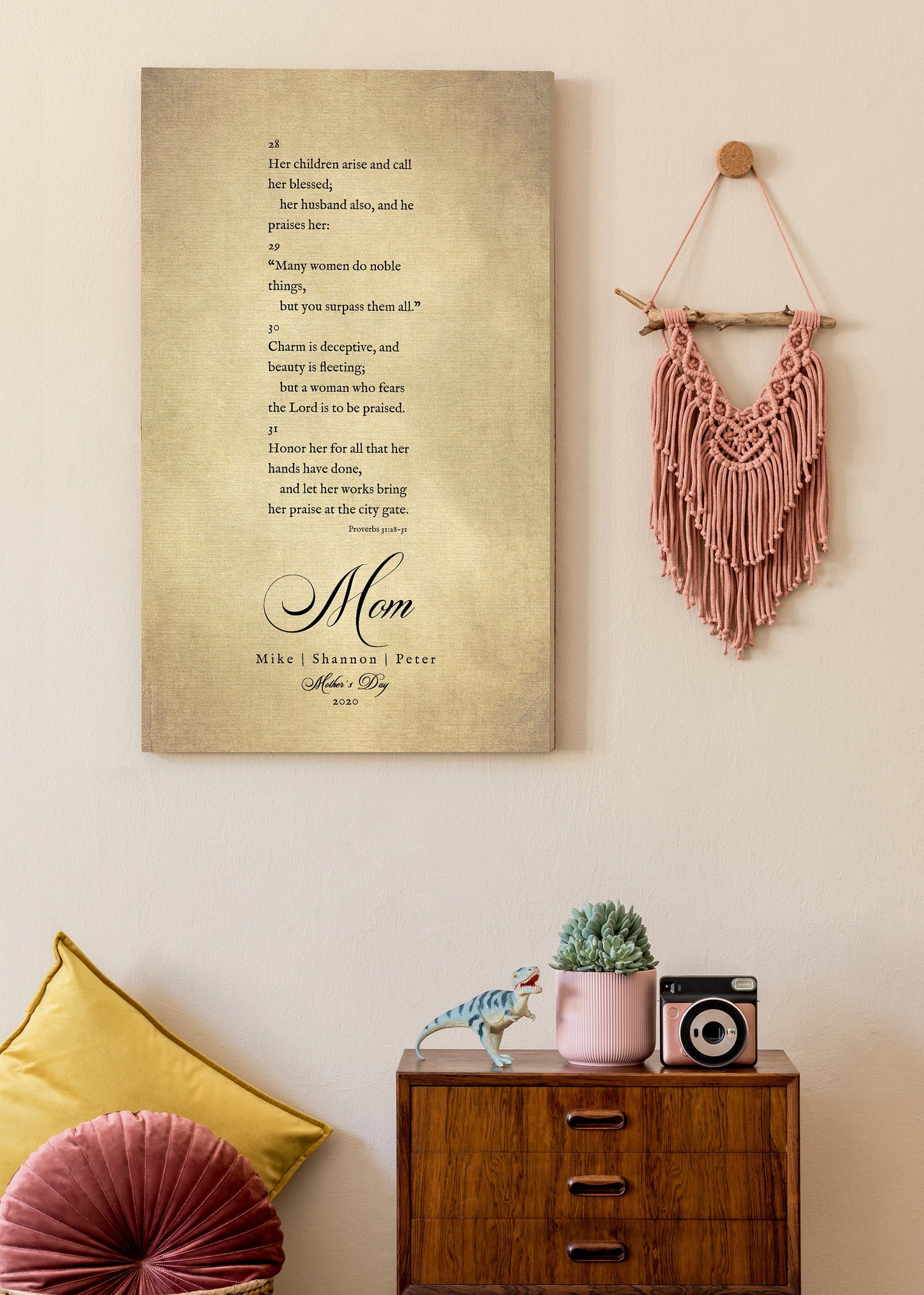 Proverbs 31 on Canvas, Christian Gift for Mom, Personalized Mother's day Gift, Mother's Day Bible Verse, Mother's Day Gift for Wife, Custom