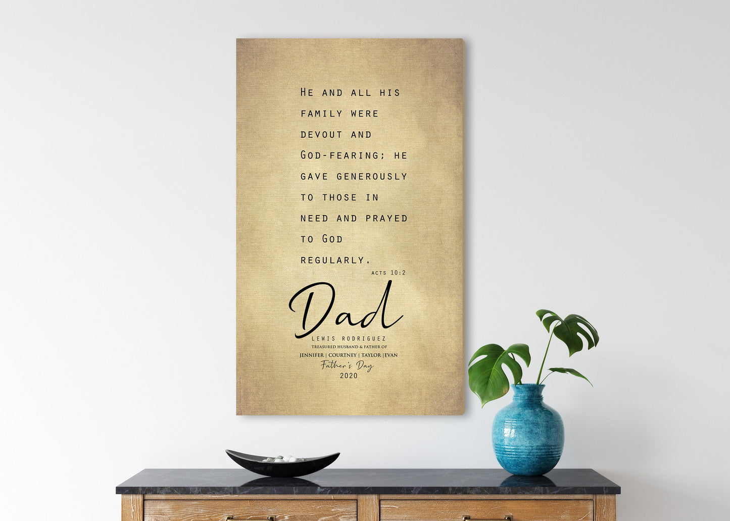 Personalized Father's Day gift, Gift for Son, Personalized Gift for Husband, Acts 10:2, Husband Gift, for dad from kids, Father's day Gift