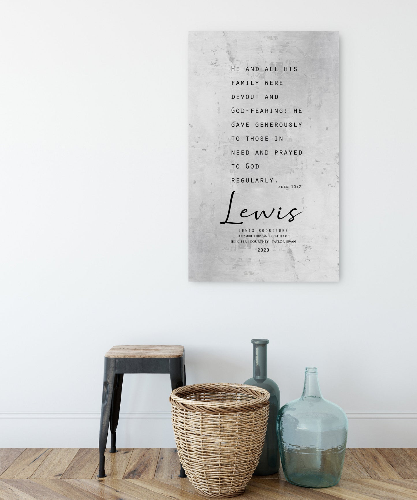 Acts 10:2 Personalized Scripture Plaque for Dad