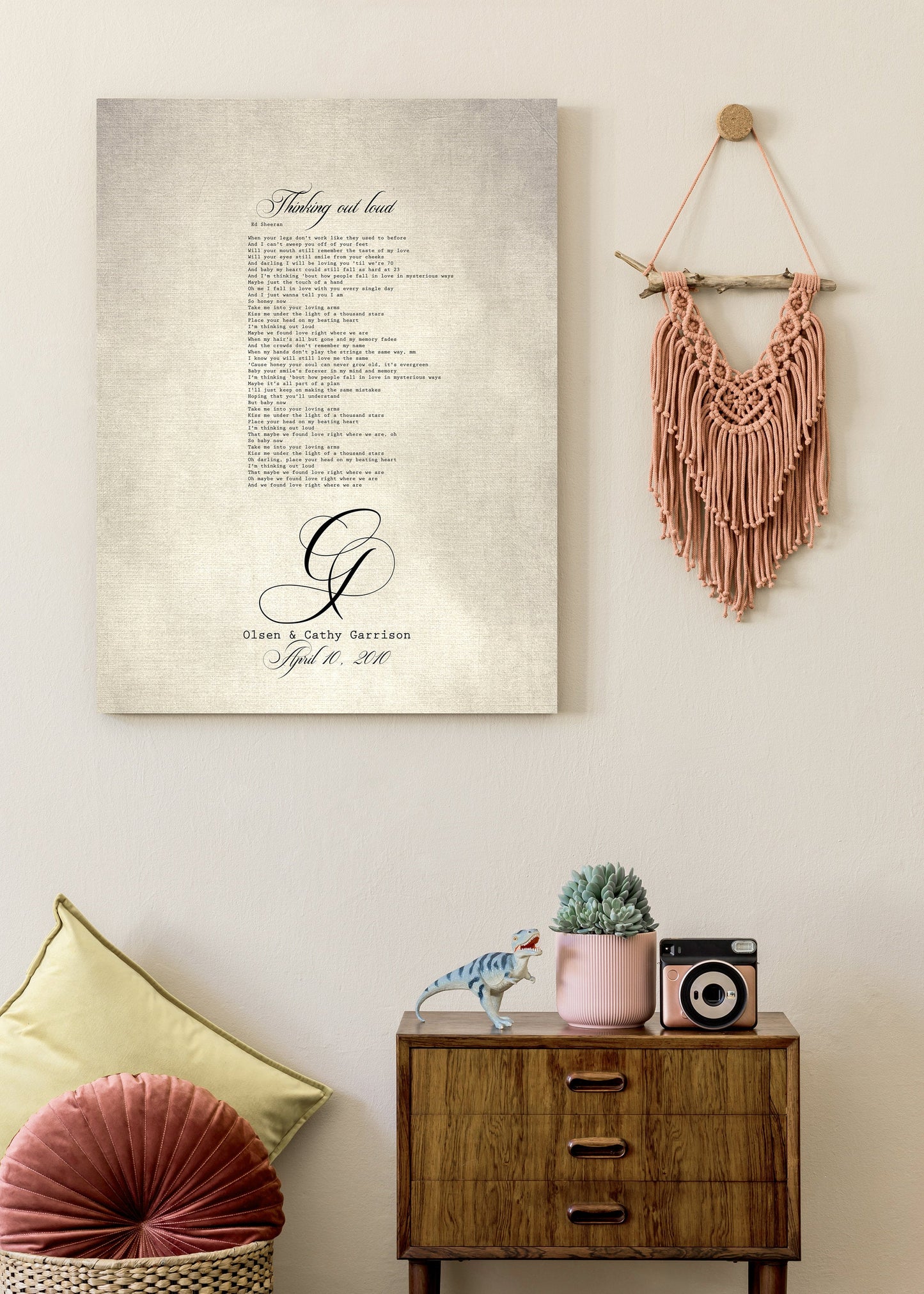Our Song on Cotton Monogrammed Canvas