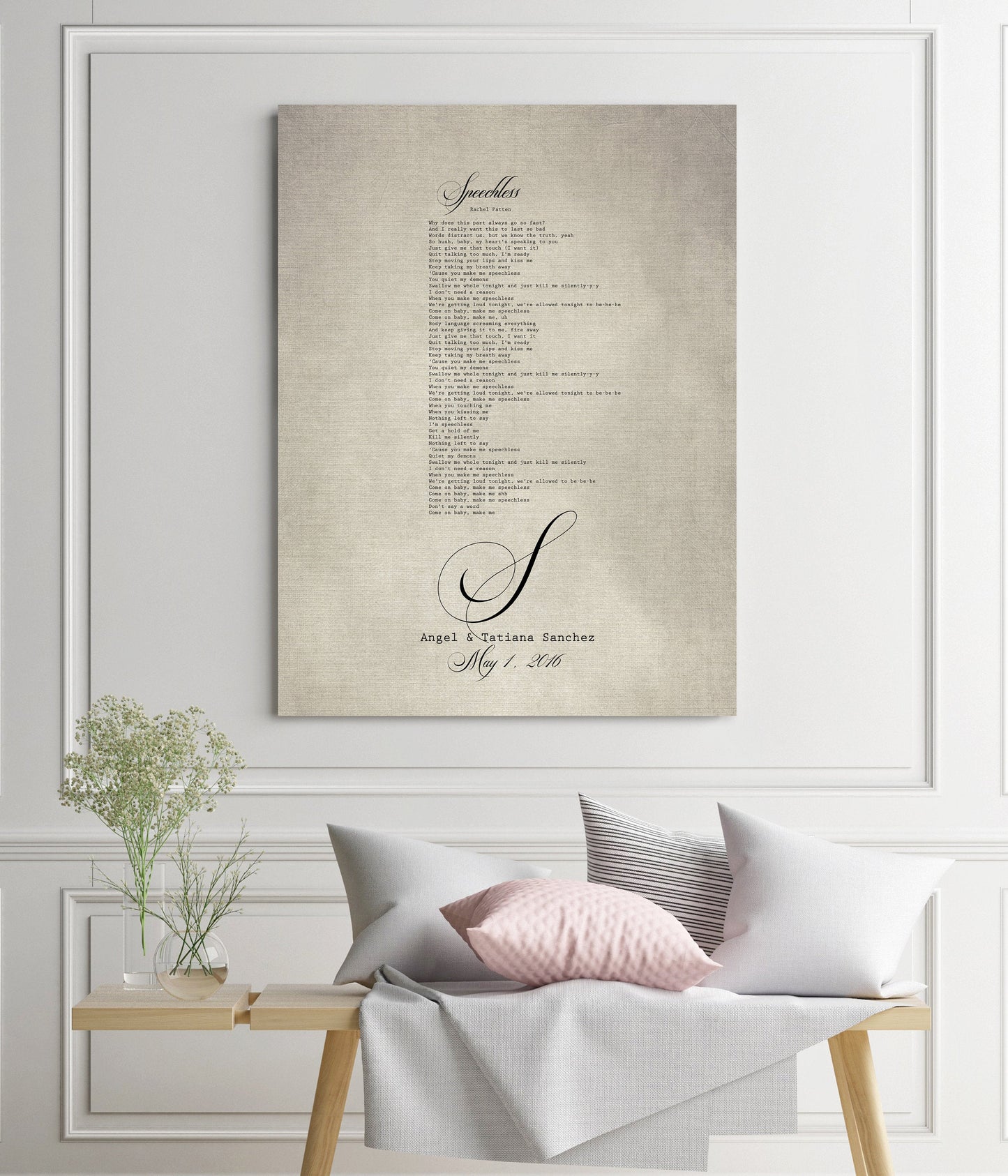 Our Song on Cotton Monogrammed Canvas