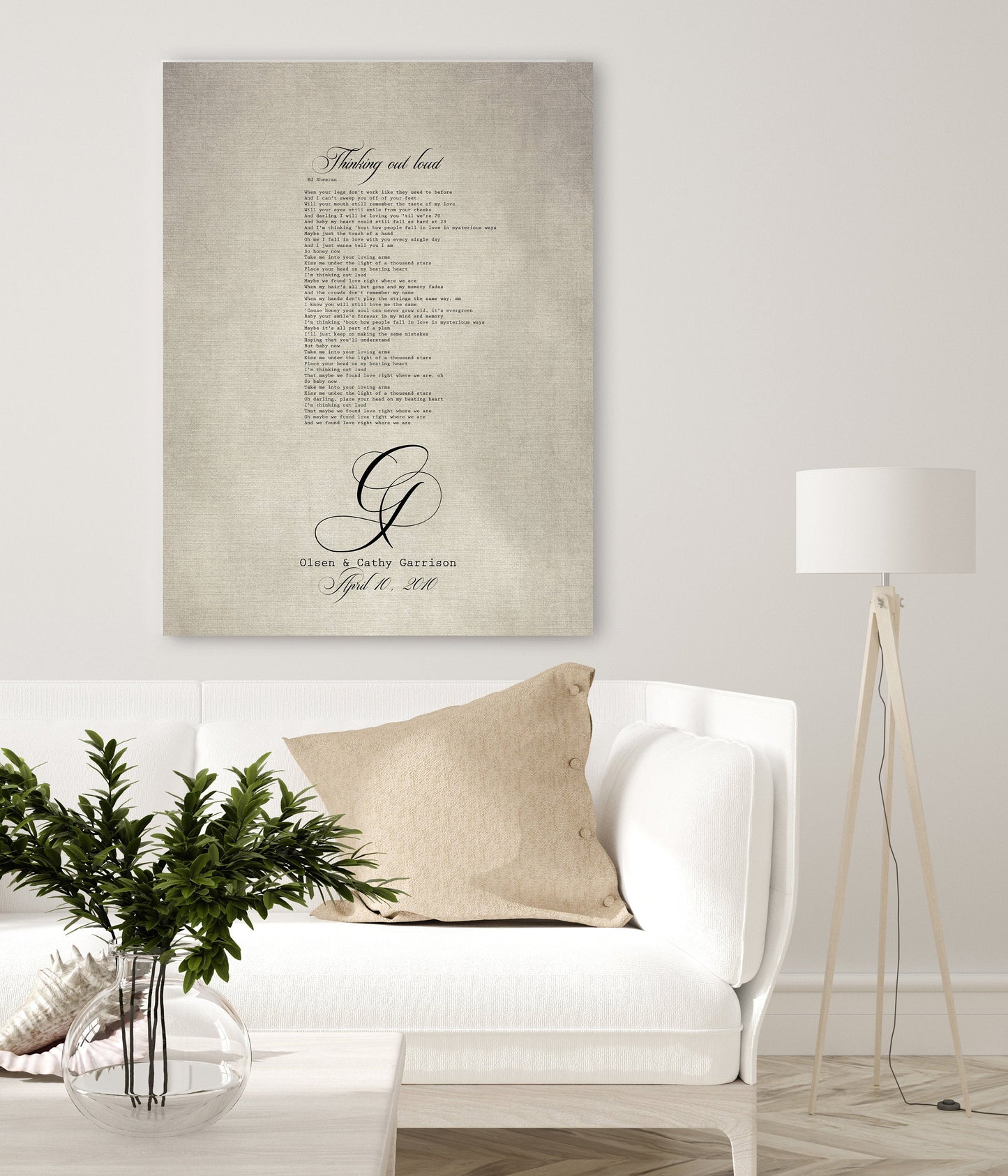 Our Song on Cotton Monogrammed Canvas