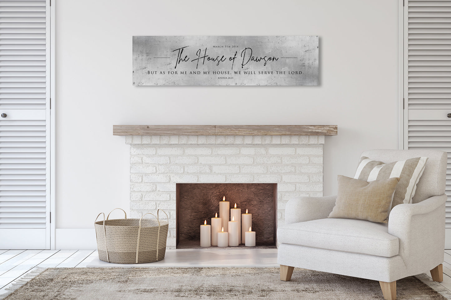 Joshua 24:15 Personalized Christian Family Name Sign