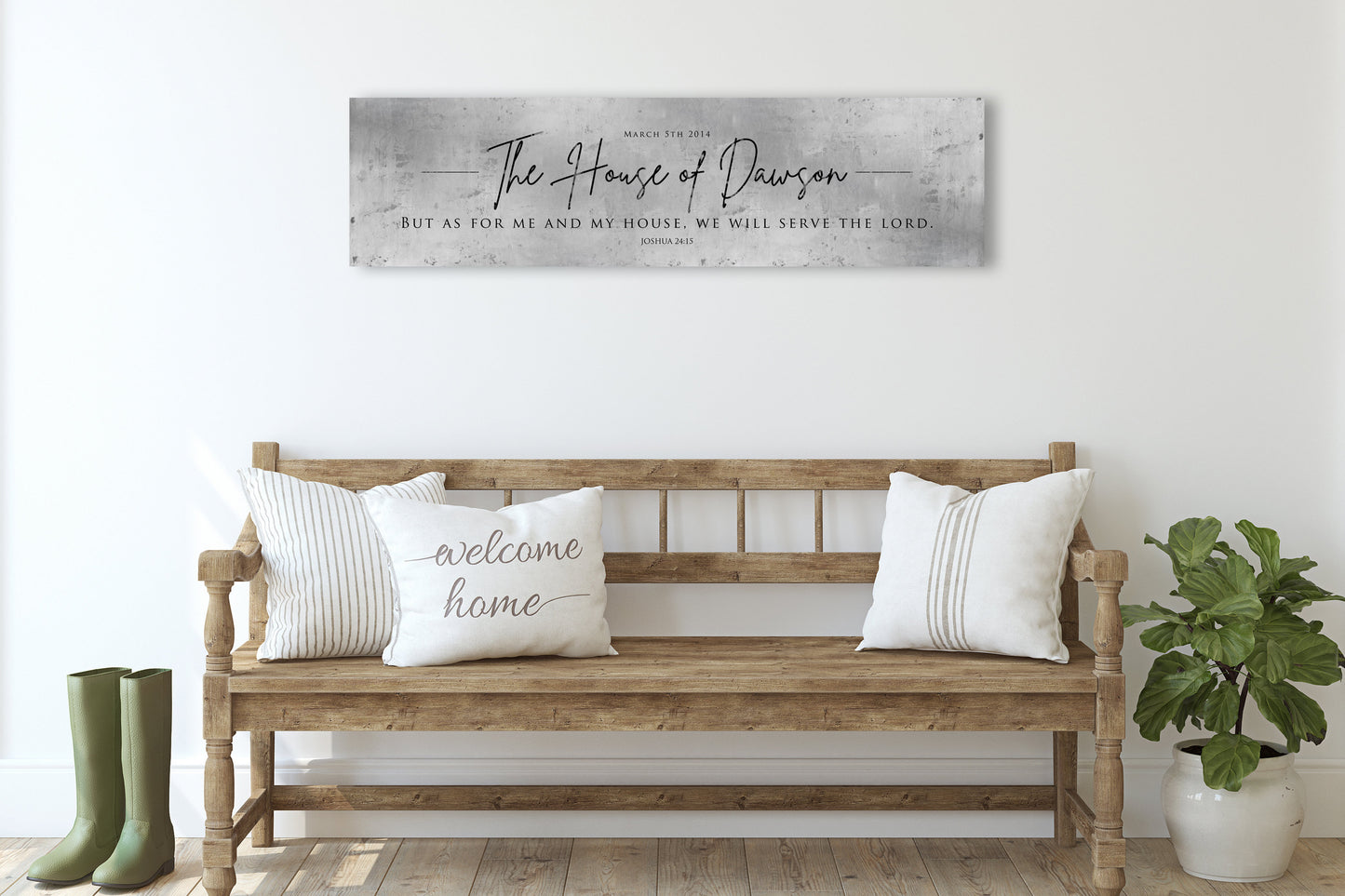 Joshua 24:15 Personalized Christian Family Name Sign