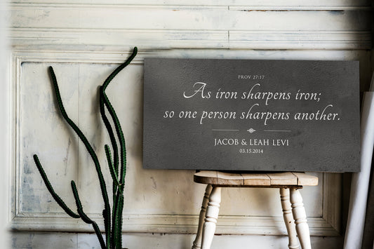 Rustic Scripture Gift - Iron Sharpens Iron Sign