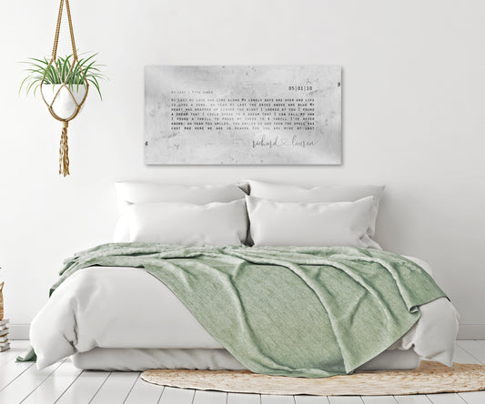 Love Song Lyric Sign on Tin