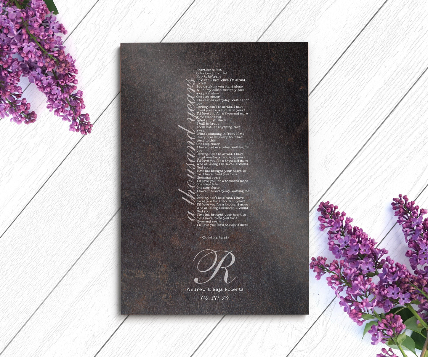 Monogrammed Wedding Song Lyric Sign