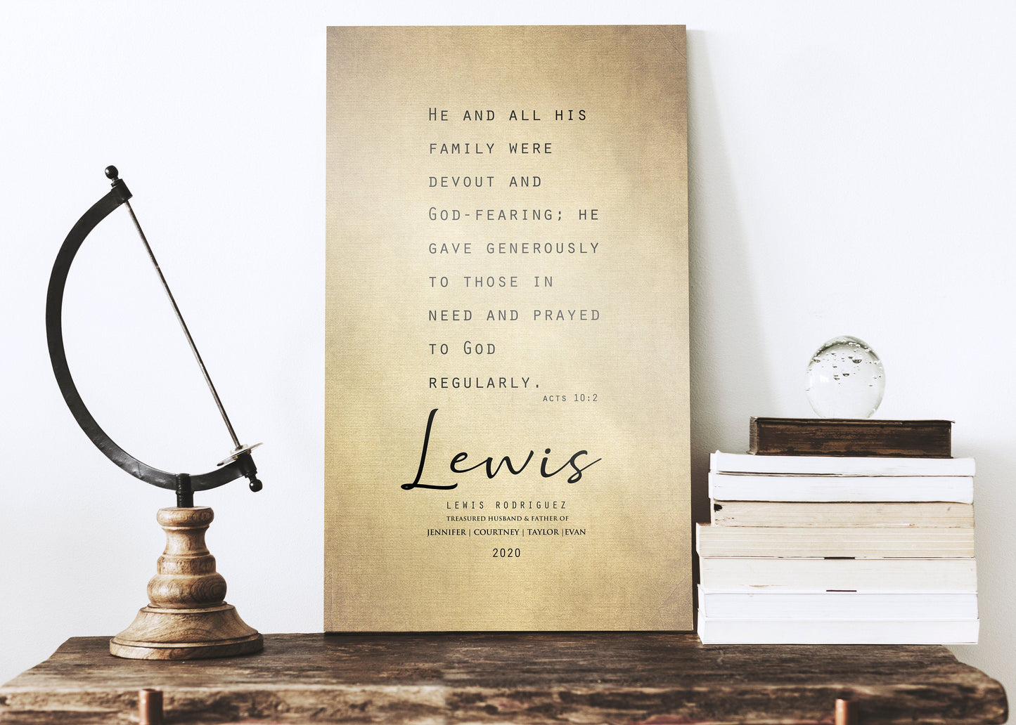 Personalized Father's Day gift, Gift for Son, Personalized Gift for Husband, Acts 10:2, Husband Gift, for dad from kids, Father's day Gift