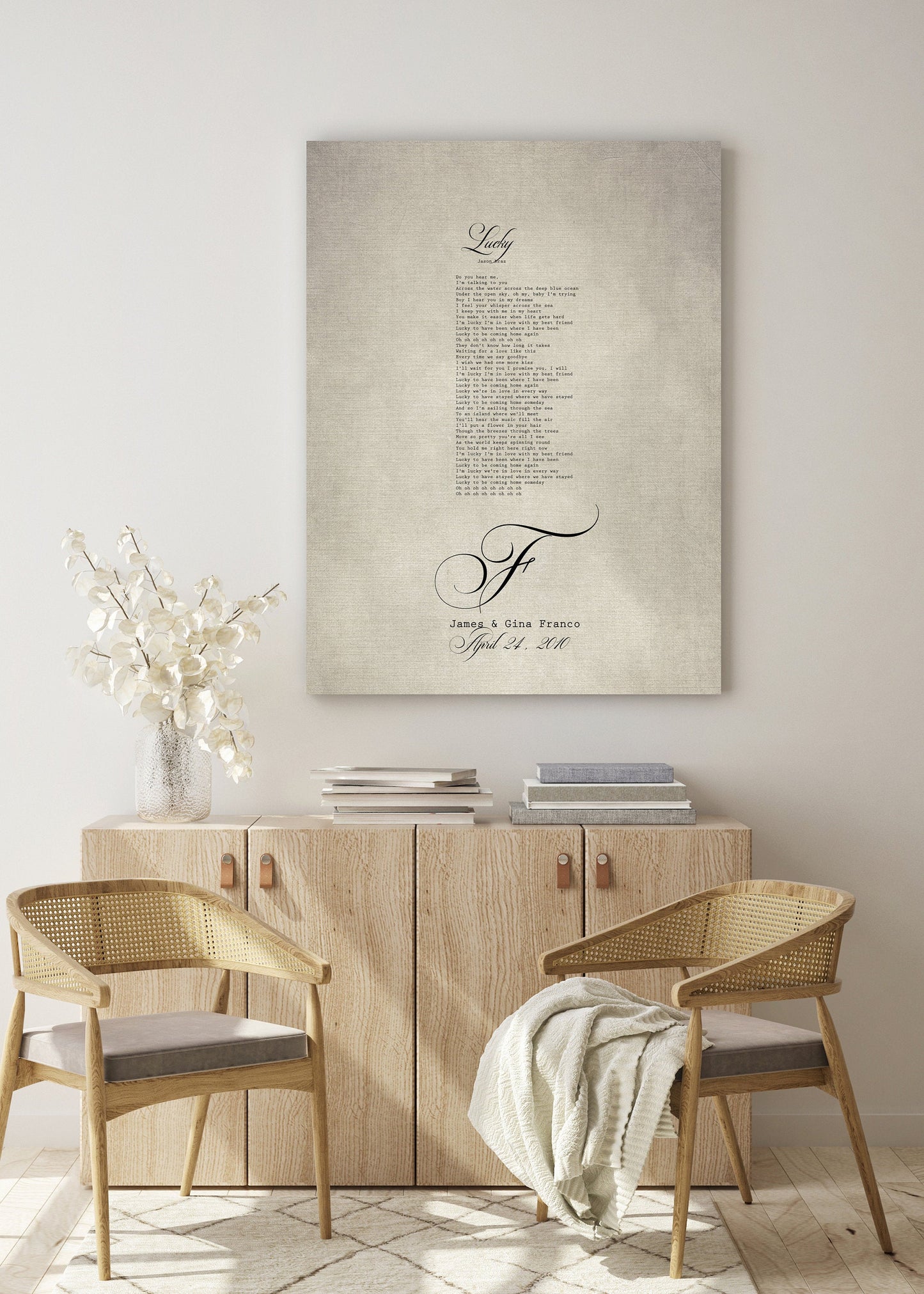 Our Song on Cotton Monogrammed Canvas