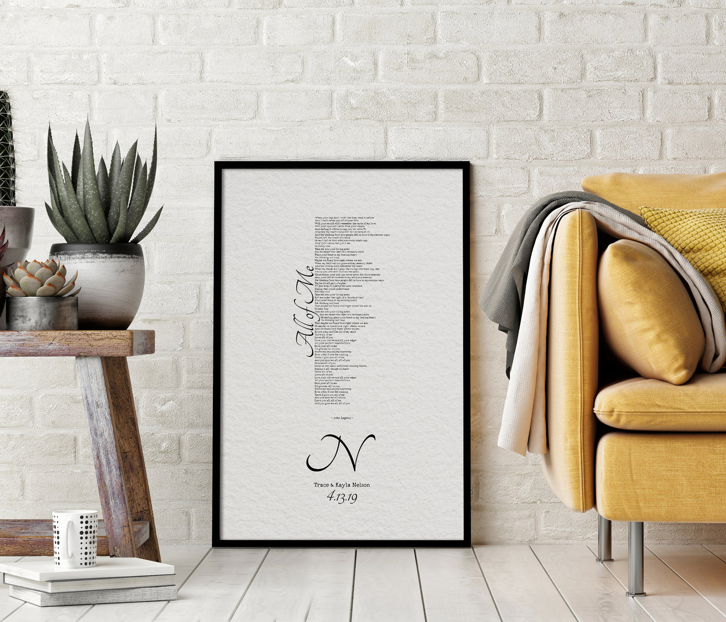 1 Year Anniversary Gift for Wife, 1st Anniversary Gift for Husband, Anniversary Paper Gift, Personalized Anniversary Gift, Wedding Song Gift