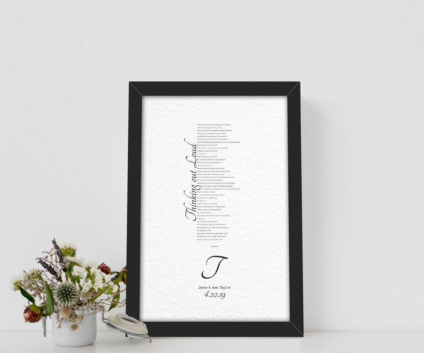 1 Year Anniversary Gift for Wife, 1st Anniversary Gift for Husband, Anniversary Paper Gift, Personalized Anniversary Gift, Wedding Song Gift