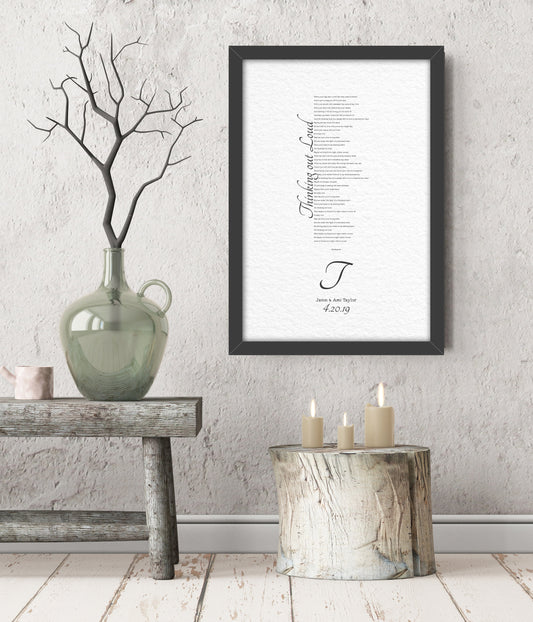 1 Year Anniversary Gift for Wife, 1st Anniversary Gift for Husband, Anniversary Paper Gift, Personalized Anniversary Gift, Wedding Song Gift