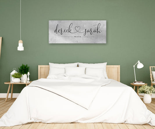 Rustic Heart Name Sign on Tin