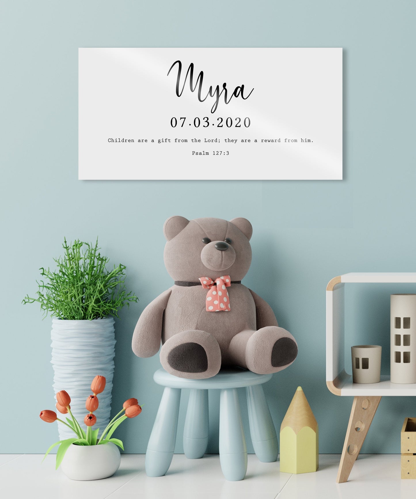 Personalized Baby Name Sign, Custom Name Sign, Christian Gift for New Mom, Gift for New Parents, Custom Nursery Decor, Name Sign, New Baby