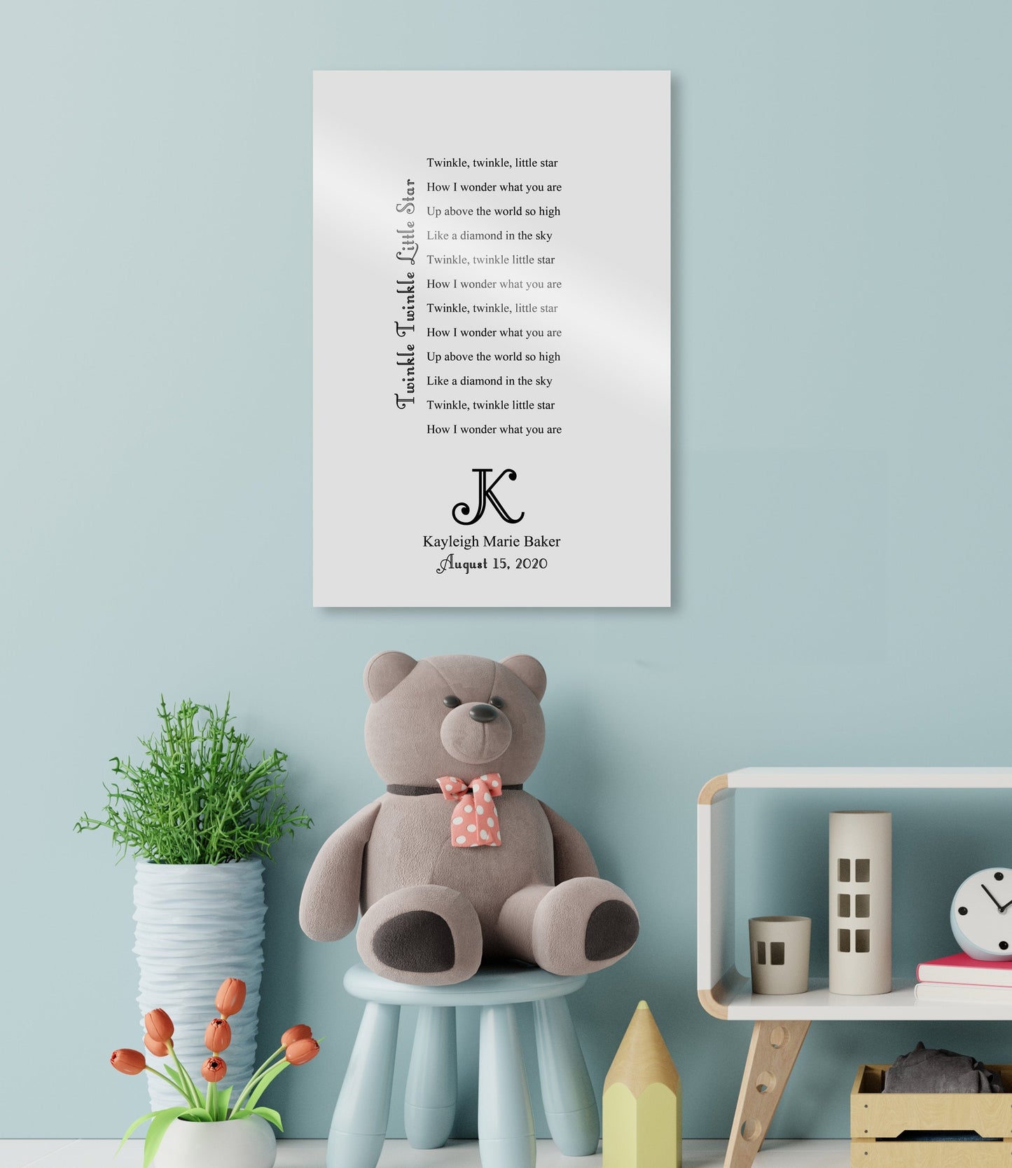 Twinkle Twinkle Little Star Baby Name Plaque