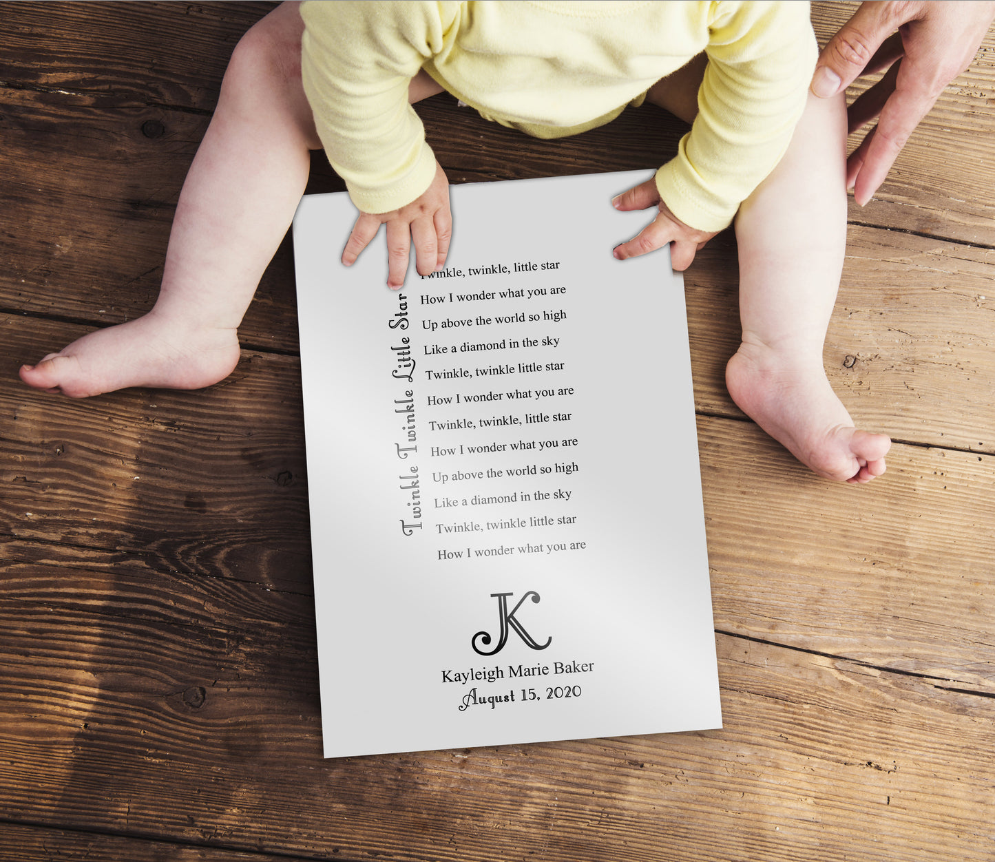 Personalized Baby Name Sign, Personalized Lullaby, Baby Room Sign, Personalized baby gift, Nursery Decor, Baby Gift, Gift for New Parents
