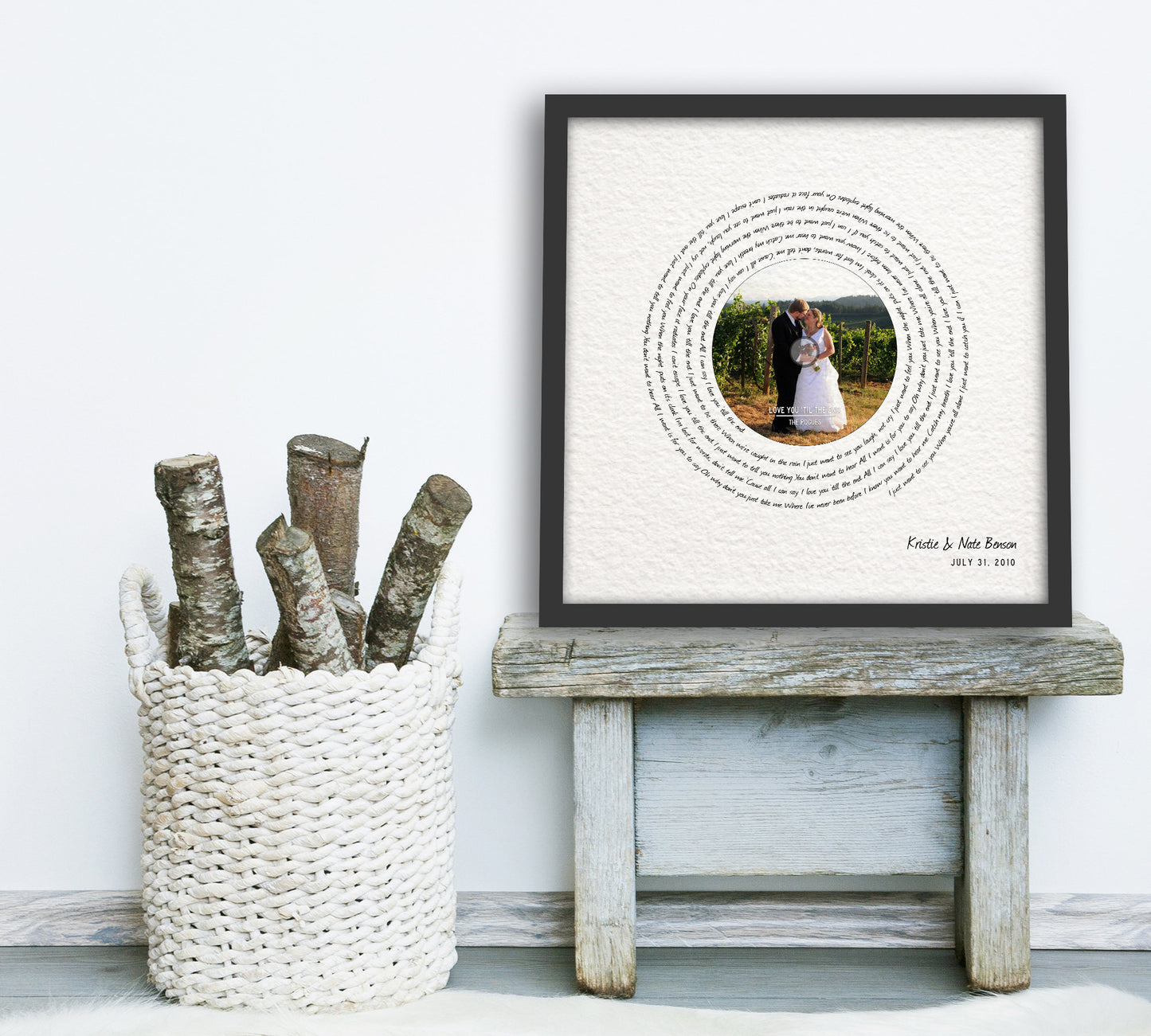 Paper Anniversary Gift, Photo with song, 1 year Anniversary Gift, Framed Song Lyrics, First Dance lyrics, Our Song, 1st Anniversary gift